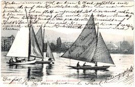 ZÜRICH - Auf dem Zürichsee BOOTFAHRTEN ca. 1905 (ZH)