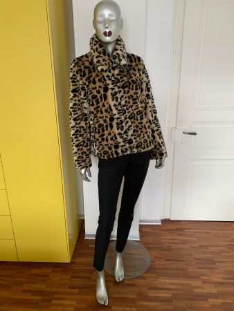 SAKS FIFTH AV, N.Y.: Leoparden Faux Fur Jacke mit Etikette M