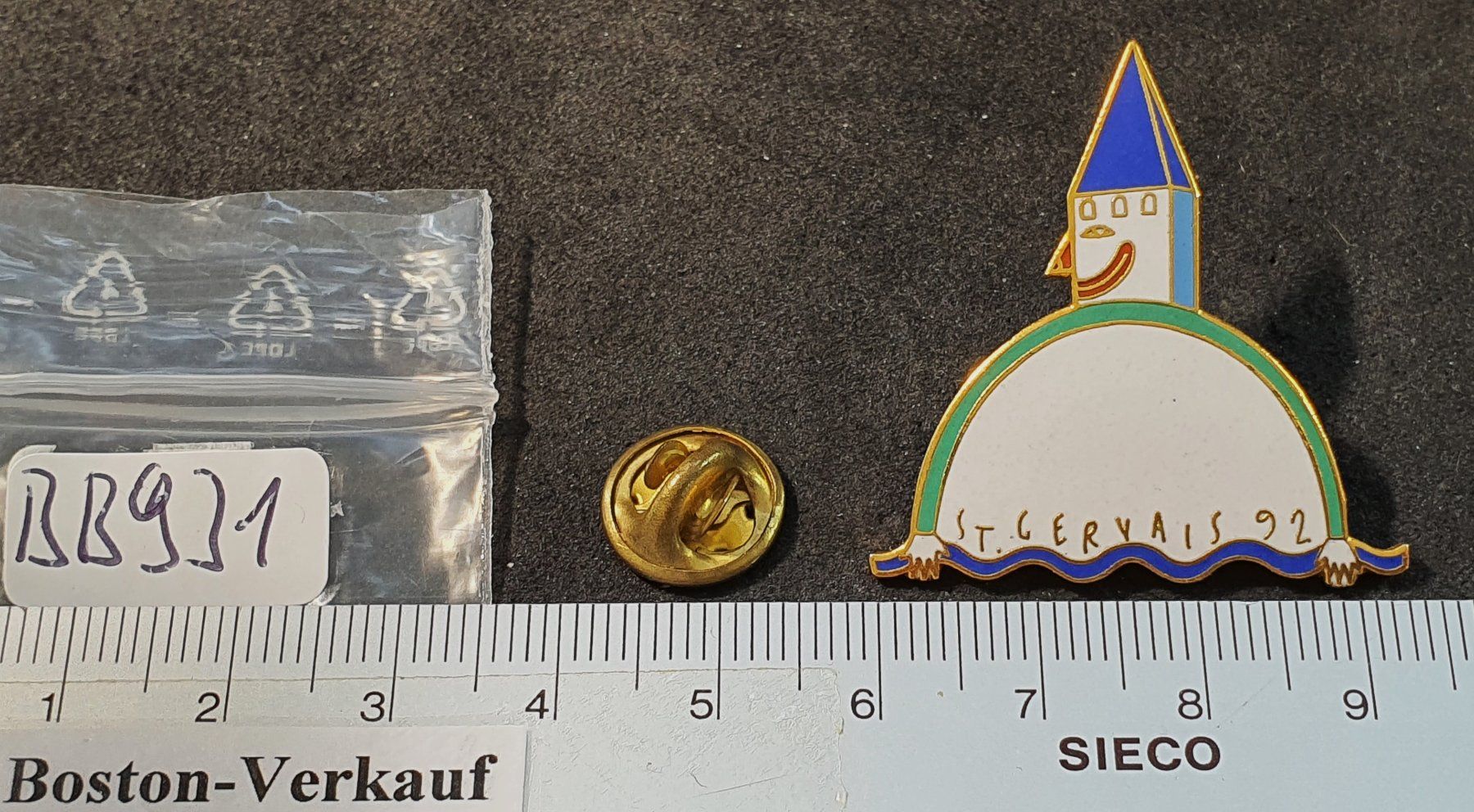 Placchette & Badge: BB931 - Pin St. Gervais 1992 Kirchturm – Usato da Reinach BL venduto da Boston-Verkauf 1