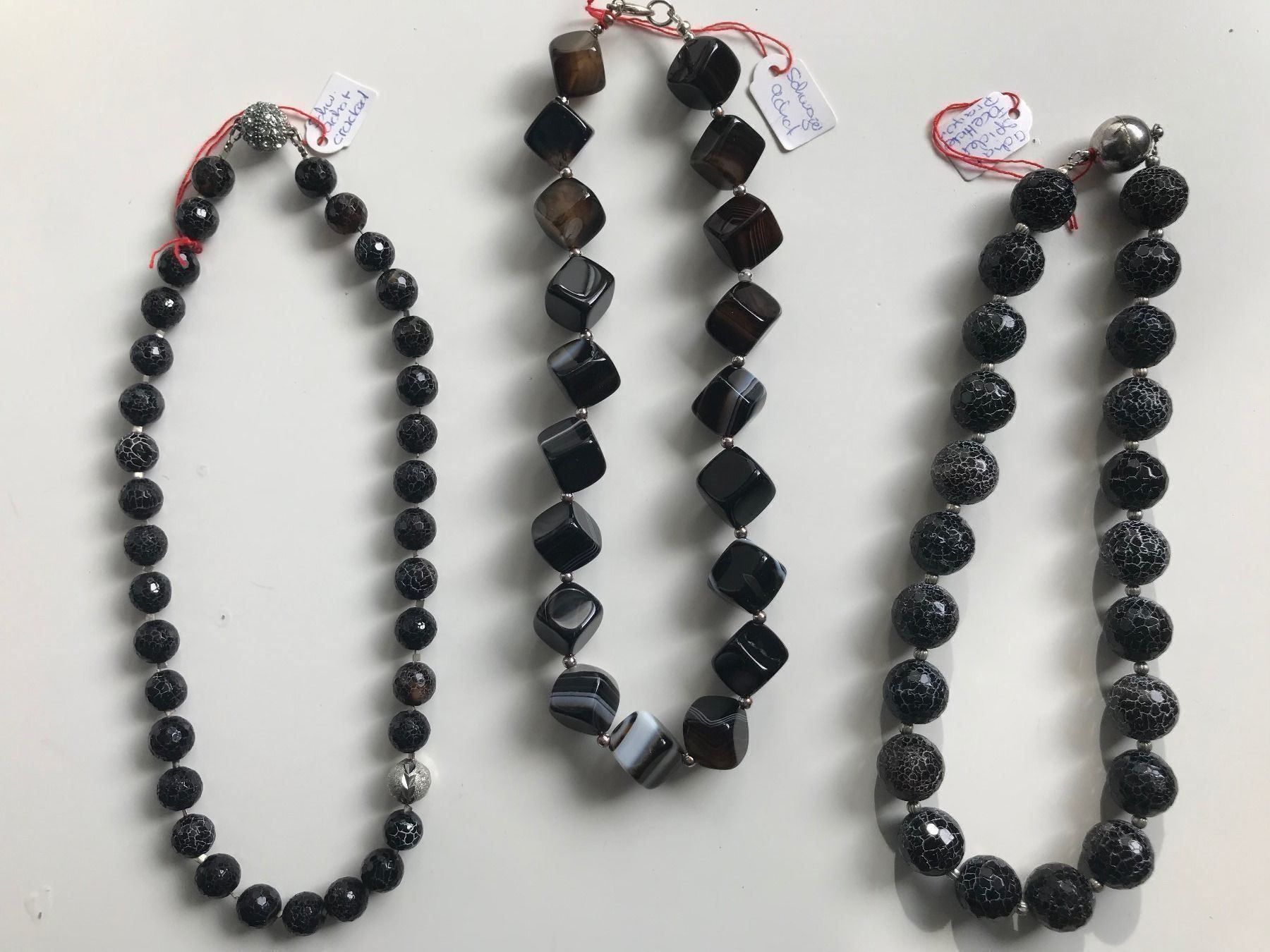 Colliers: Kette, schwarzer Achat, Cracket, – Neuf avec emballage d'origine à Bern par antigua13 1