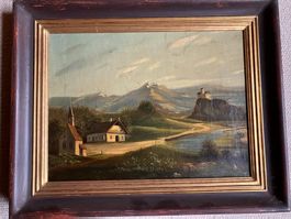 Landschaft mit Burg und Kapelle