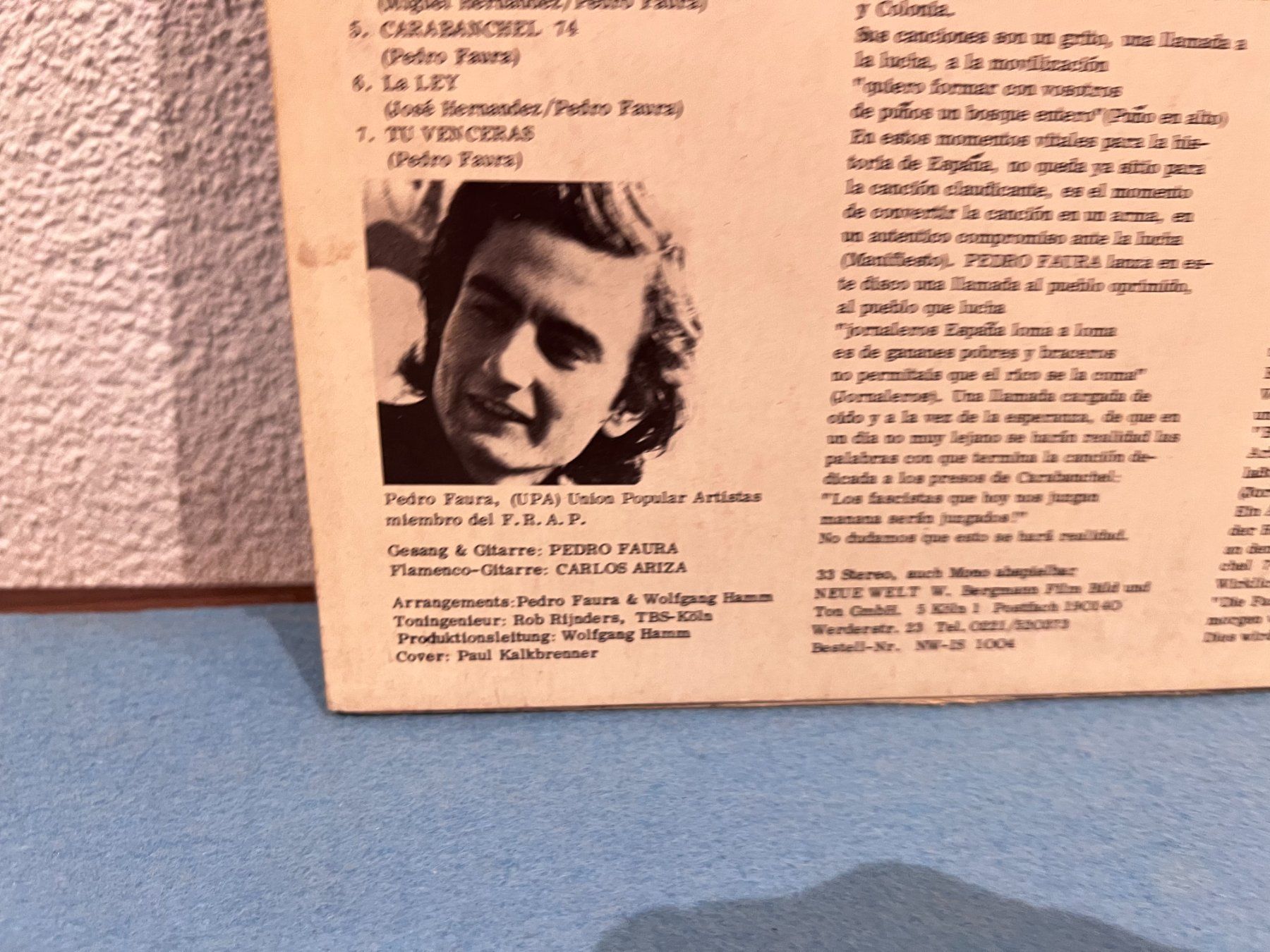 Schallplatten: Vinyl: Manifesto von Pedro Fauda – Gebraucht aus Unterengstringen von hausraus 2