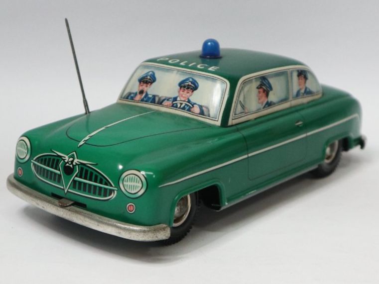 Blechauto Borgward Polizei Blomer & Schüler zum aufziehen 4