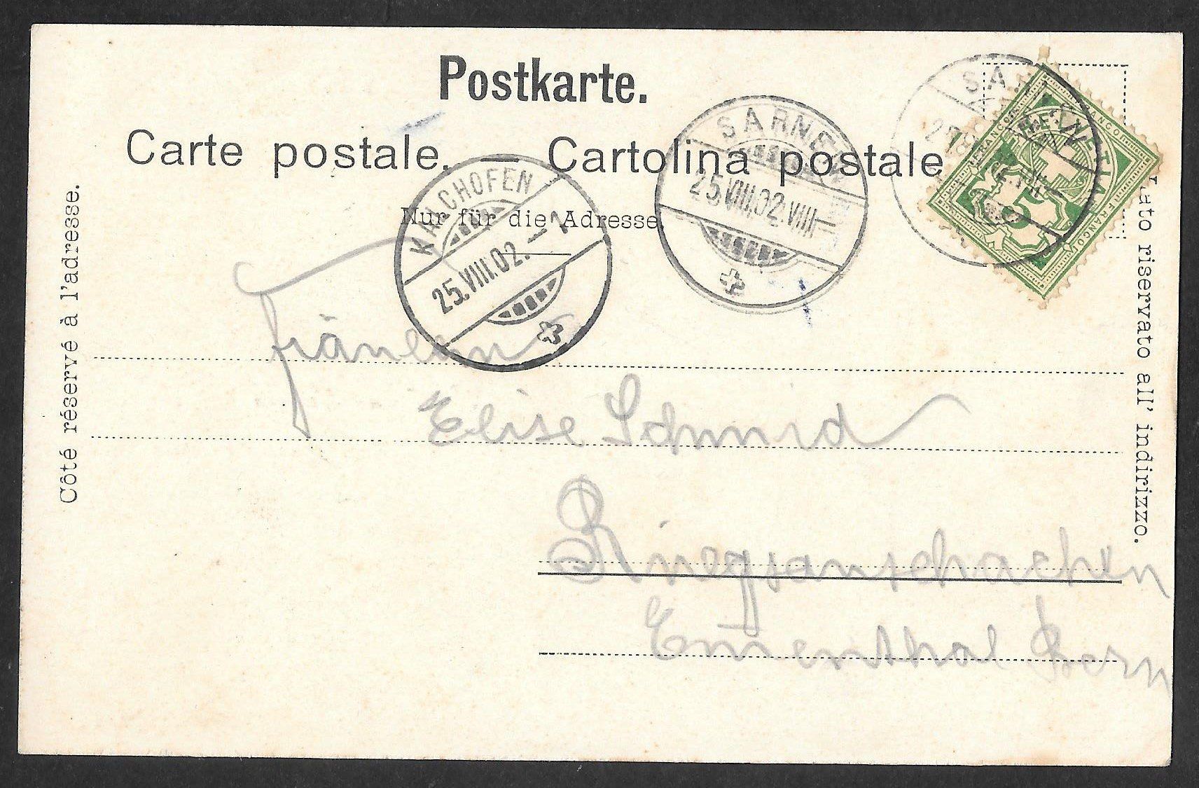 Cartoline postali: Sarnen 3 Bilder Bahnhofquartier Landenberg Teilansicht – Usato da Olten venduto da clotaldi 1