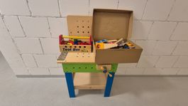Hape Werkbank mit umfangreichem Zubehör – Kinderwerkbank