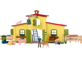 SCHLEICH FARM WORLD großer Stall Tiere und Zubehör 42605