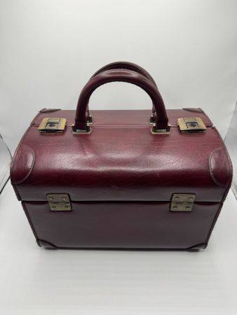 Vintage Leder Schminkkoffer/Handkoffer