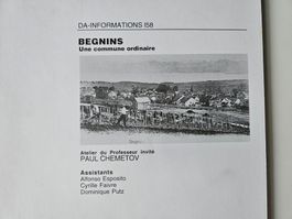 Begnins, une commune ordinaire - Prof. Chemetov , EPFL 1992