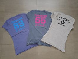 3 Converse T-Shirts mit Rückenprints Gr. S