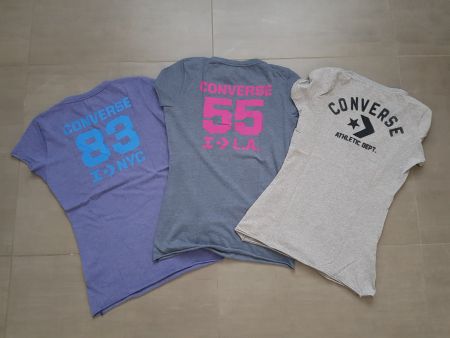 3 Converse T-Shirts mit Rückenprints Gr. S