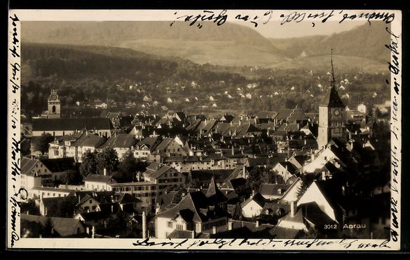 Ansichtskarten: AK Aarau, Teilansicht, 1936 – Gebraucht aus Berlin von bartko-reher
