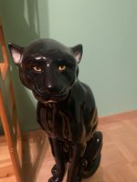 Panther Dekofigur Keramik schwarz 63 cm