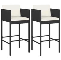 Hocker mit Armlehne, Schwarz, Garten für Terrasse