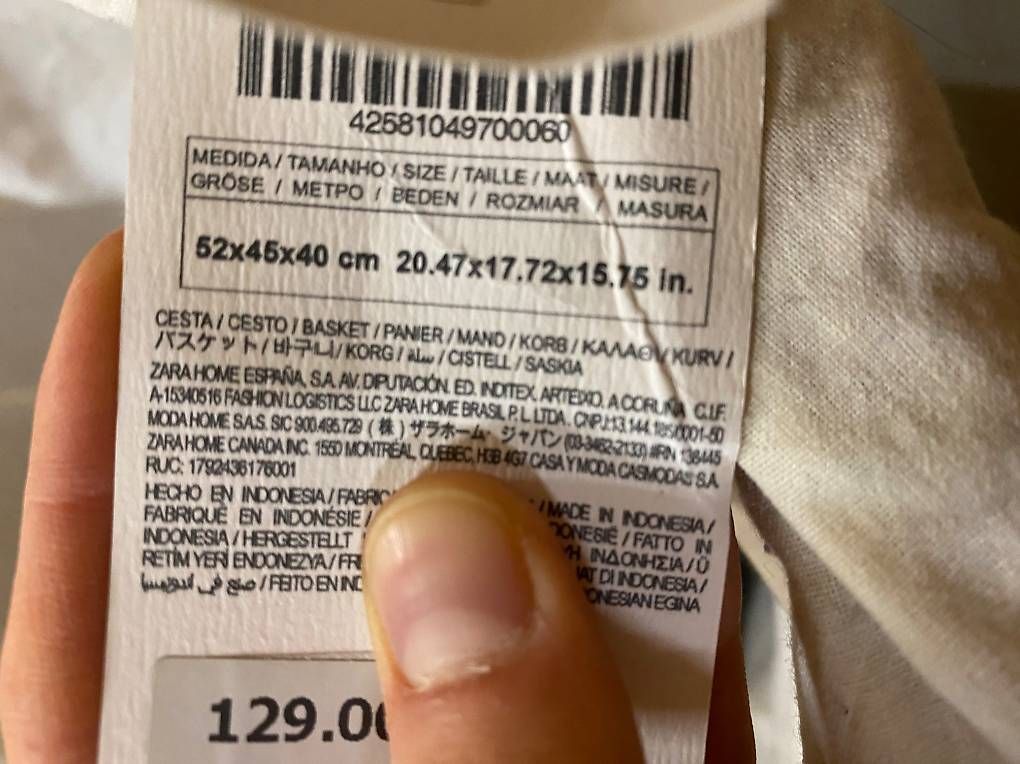 Altro per la casa: Wunderschöner Wäschekorb Zara Home NEU – Usato da Zürich venduto da Puck3 4