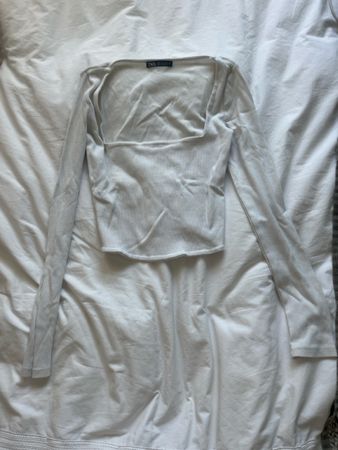 Zara White Long Sleeve Top, Size Small, Great Condition