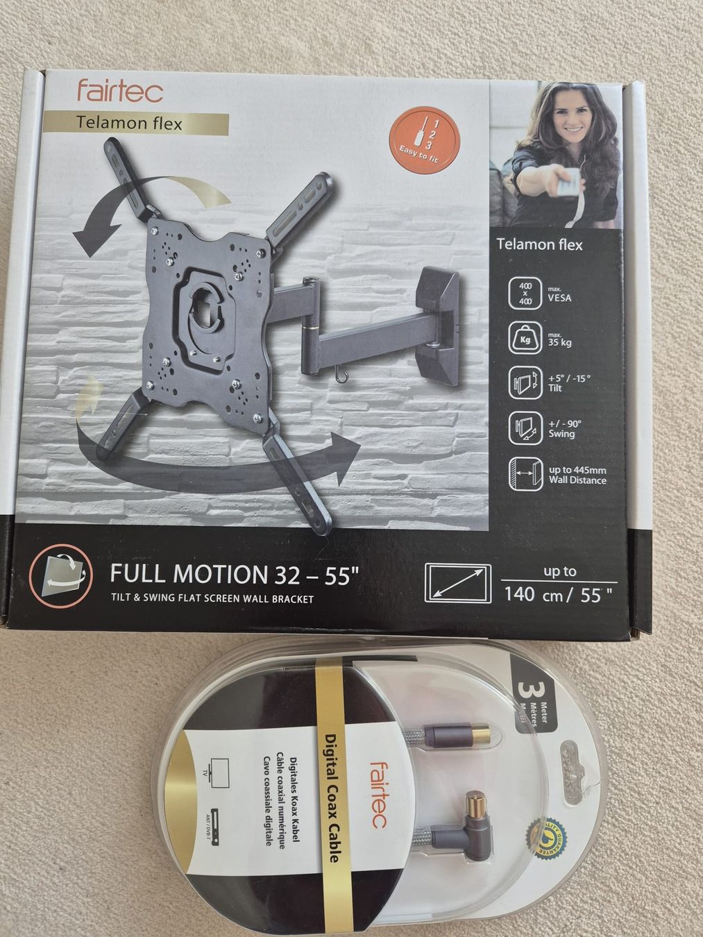 Supporti a parete: FairTec Telamon Full Motion TV Wandhalterung – Nuovo (secondo la descrizione) da Horgen venduto da cha_17
