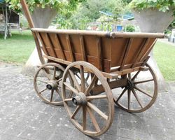 Leiterwagen antiker Holz Leiterwagen  64 cm hoch   Wagen