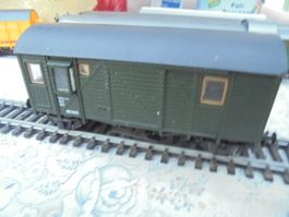 Modelleisenbahn Güterwagen grün Arbeitswagen Lüp 9cm