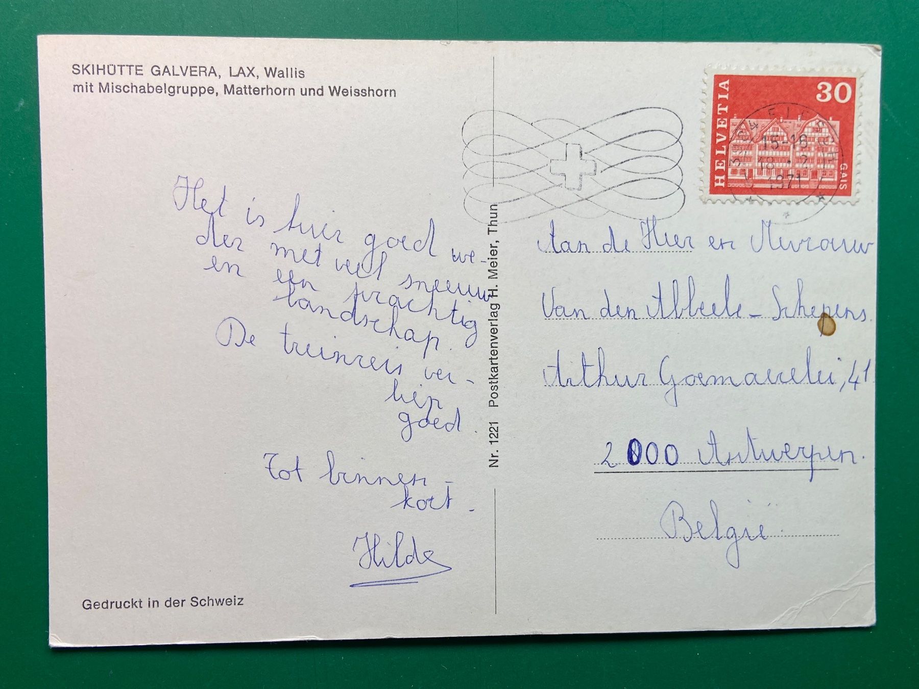 Ansichtskarten: Skihütte Galvera - Lax, Wallis – Gebraucht aus Steg VS von _vinci_ 1