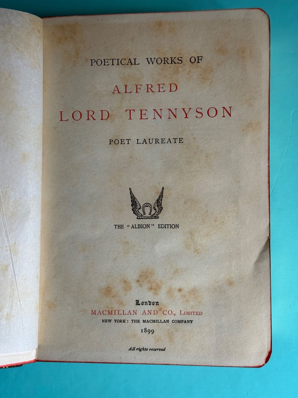 Libri: Tennyson The Albion Edition 1899 Englisch – Usato da Grabs venduto da Barbstucky 6