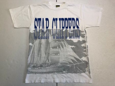 Vintage 90s T-Shirt AOP Star Clippers Segelboot  Marine Gr.L