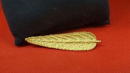 Brosche Feder Gold optik guter Zustand