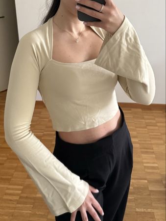 NA-KD Crop Top beige, Taille S