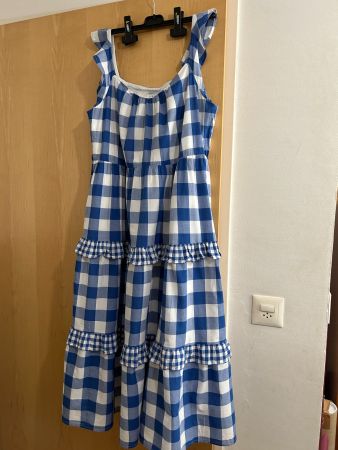 J Crew Tiered Ruffle-sleeve Dress In Gingham M