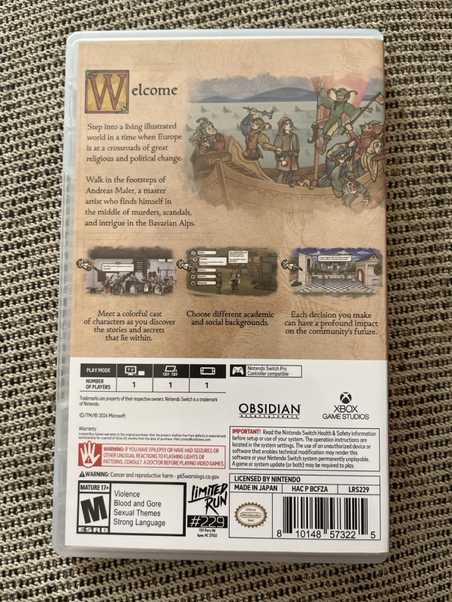 Giochi: Jeu Nintendo Switch Pentiment Limited Run état neuf – Usato da Vevey venduto da Antoine9 1