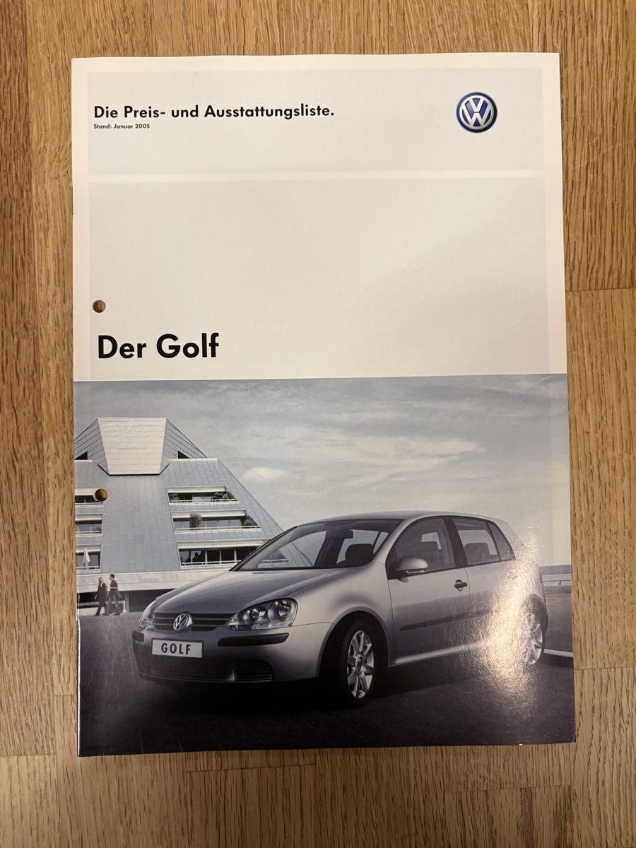 VW Documenti: VW Golf Preisliste, Prospekt - 2004 oder 2005 – Usato da Freienstein venduto da Golfbueb 2