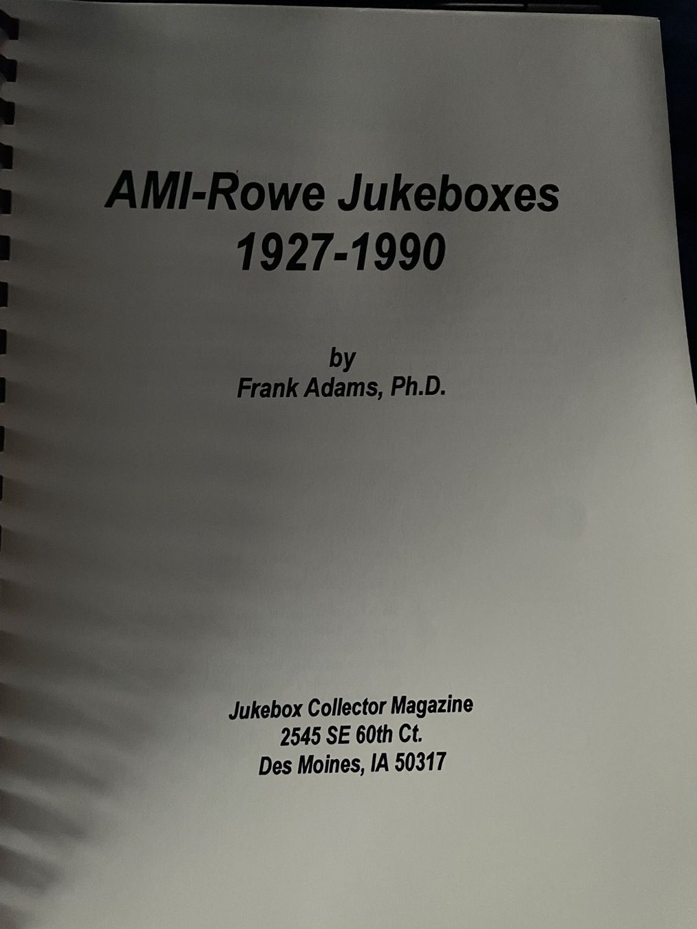 Libri: Buch AMI-Rowe Jukeboxes 1927-1990 Frank Adams – Nuovo (secondo la descrizione) da Adligenswil venduto da Decor-Tech 1