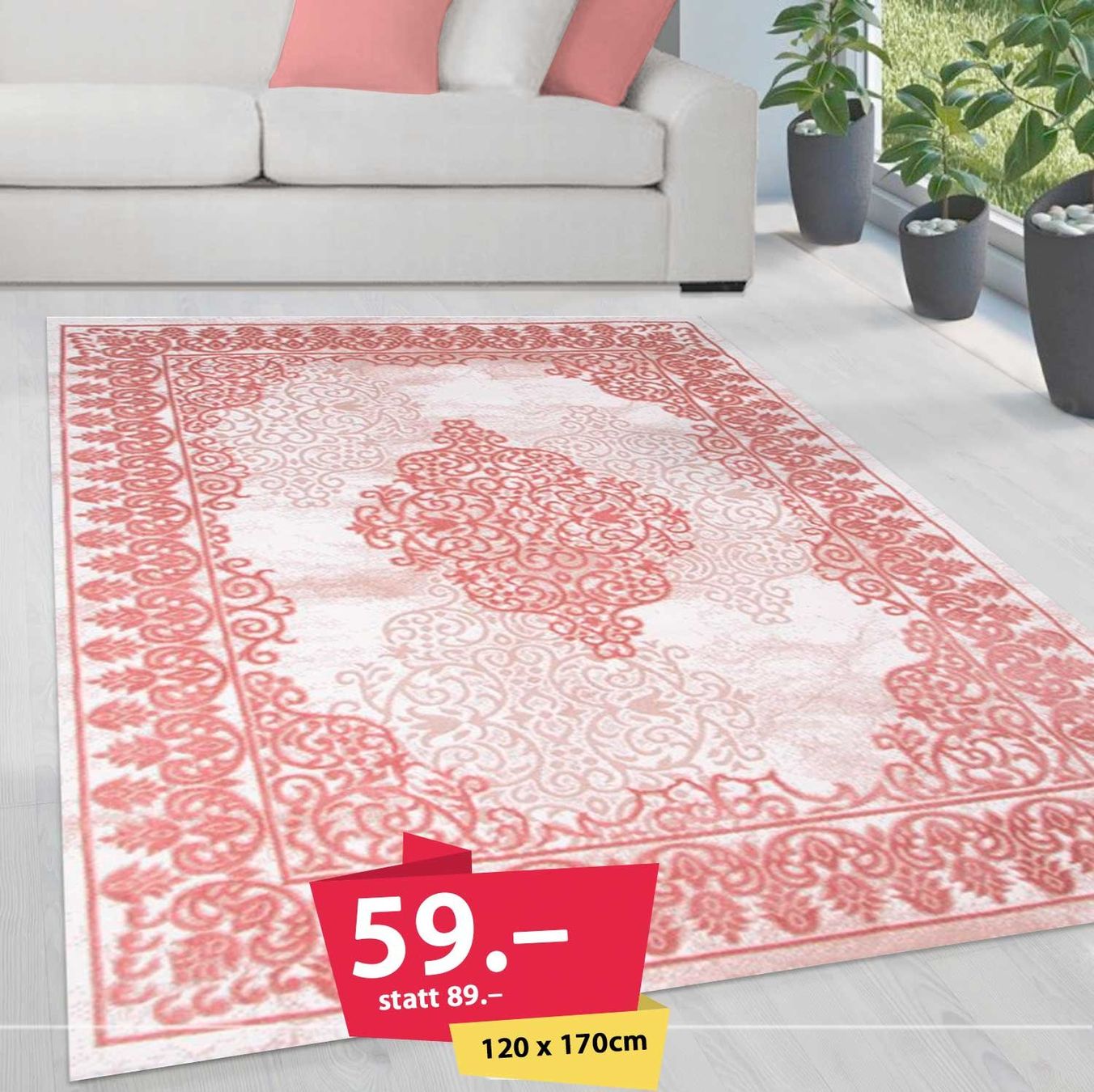 Tapis: Teppichläufer "Style" rose 120x170 cm – Neuf (Voir description) à Reinach AG par evimshop