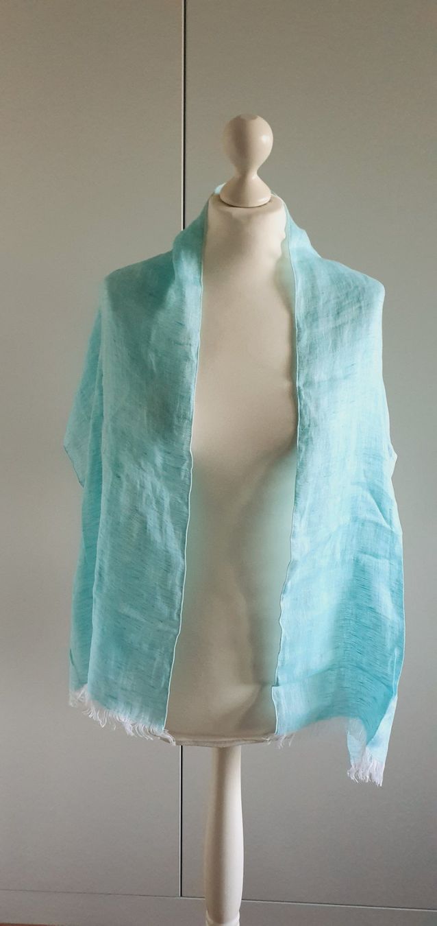 Foulards, Tücher & Schals: Schal 100% Leinen türkis NEU – Neu und originalverpackt aus Stansstad von InStyle8 3