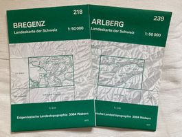 Bregenz/Arlberg, Landeskarten 1:50'000,  1971/72