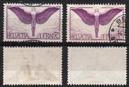 1924/33 POSTA AEREA 1 Fr Violett/Hellv. SBK F12 + F12z gest.