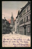 AK Basel, Strassenpartie der Rittergasse