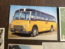 9 offizielle Werbekarten POSTAUTO PTT
