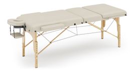 Massageliege 3-Zonen mit Lagerungsrollen beige