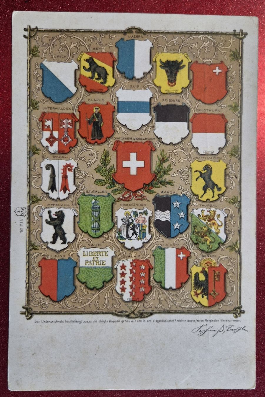 Ansichtskarten: Schweiz Kantonswappen 1903 – Gebraucht aus Melchnau von Arthurius