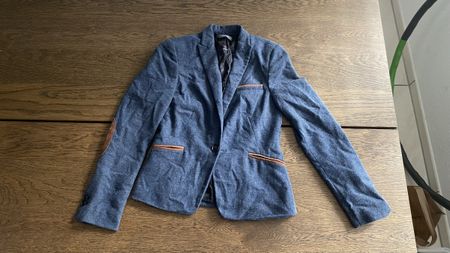 Esprit Blazer Damen Grösse 36 blau mit Ellbogenpatches 