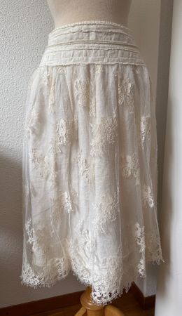 Jupe dentelle 120% LINO, taille 44, écru, 100% lin