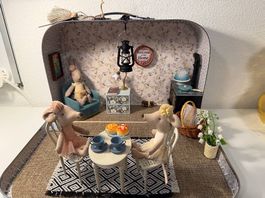 Haus-Köfferchen gross - Wohnzimmer - für eine Maileg Maus