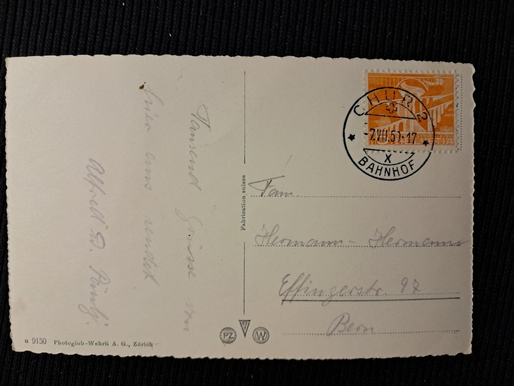 Cartoline postali: CHUR 1951. – Usato da Ponto Valentino venduto da giorgia06 1