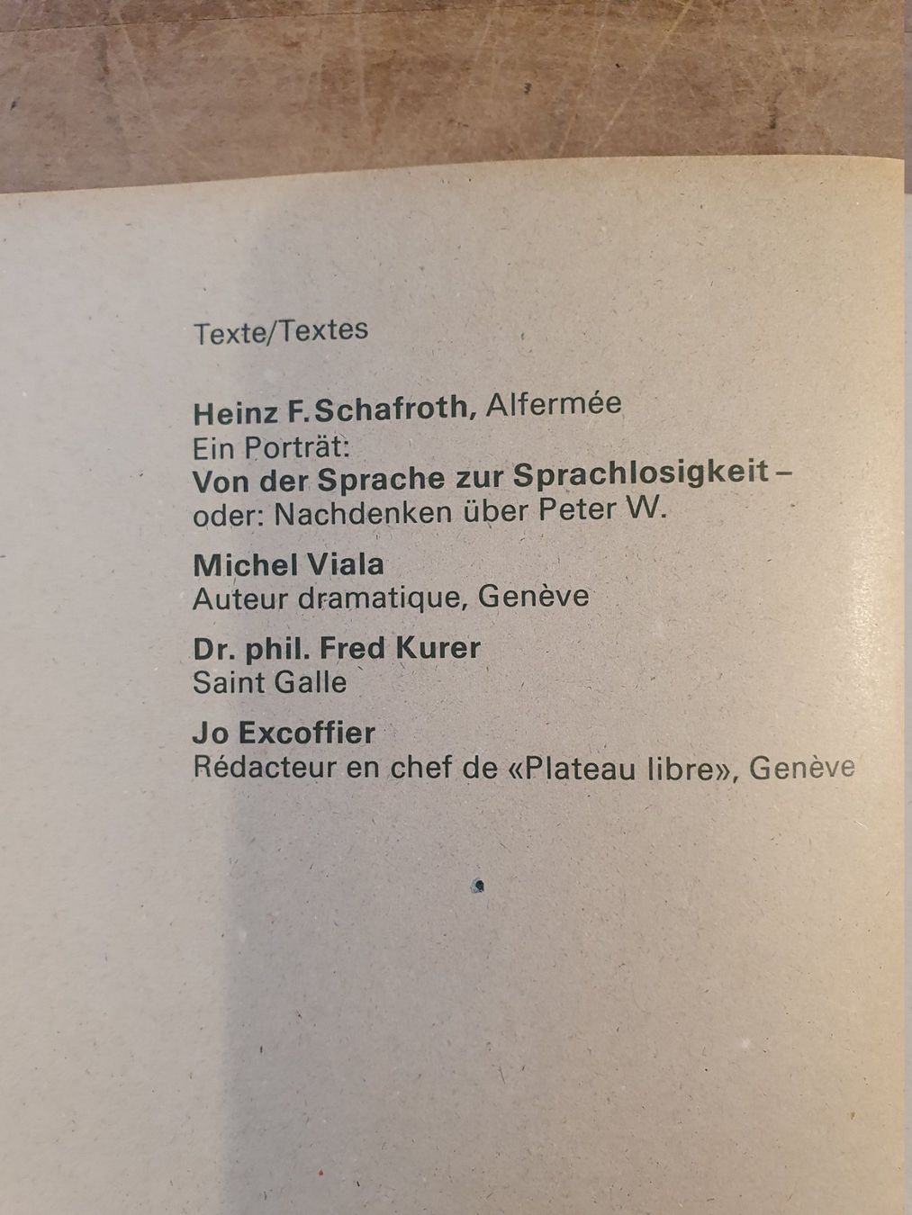 Libri: Abfall / Ordures Peter Wyssbrod Witschi – Usato da Zürich venduto da loosebone 1