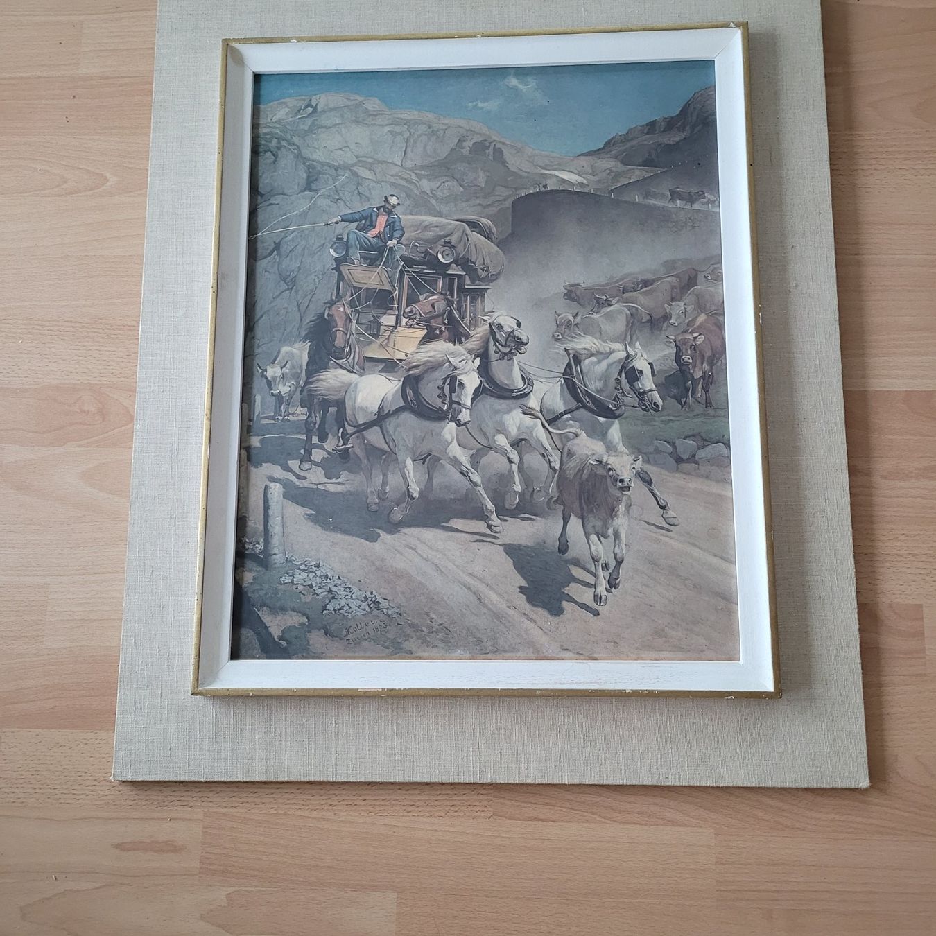 Poster & Bilder: Bild Gotthardpost – Gebraucht aus Winterthur von Flomal