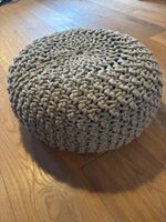 Pouffe gris 50cm de diamètre 25 cm de haut