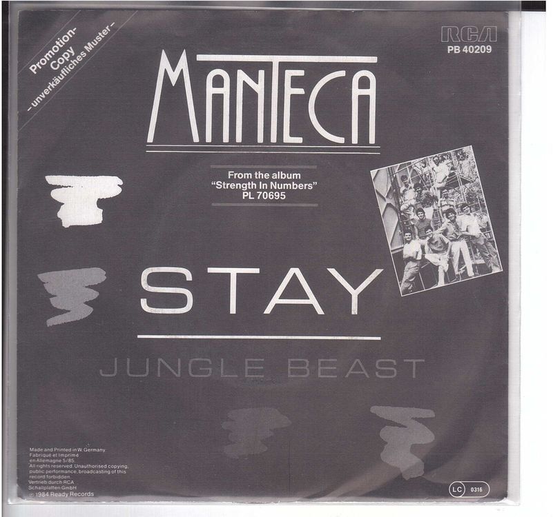 Dischi in vinile: Stay  --  Manteca  Single7 – Usato da Oberwil (Dägerlen) venduto da asteng