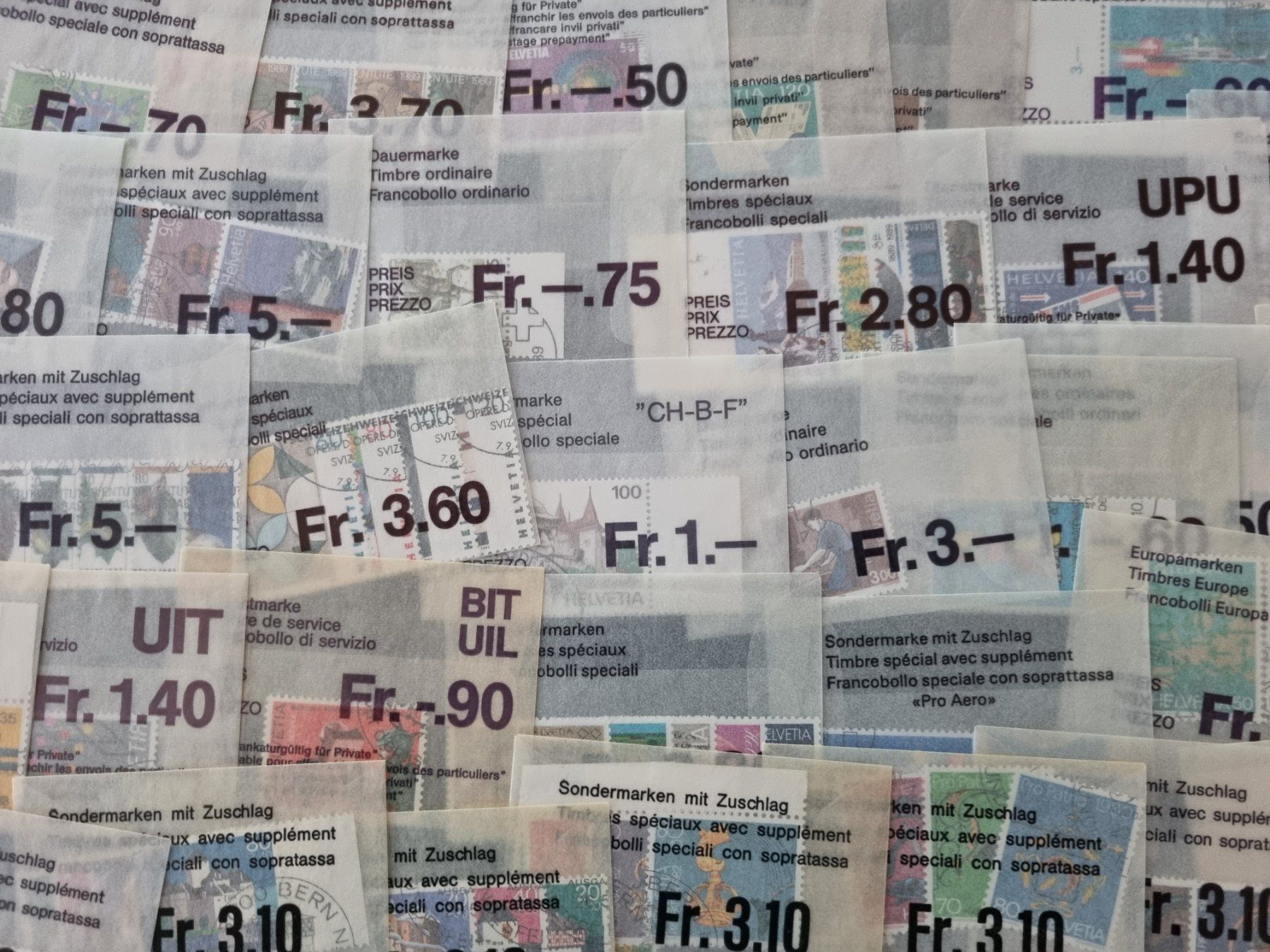 Tutti i francobolli: ca. 220 Pergamintüten mit ABOWARE Schweiz – Usato da Gümligen venduto da Geniusbuy 7