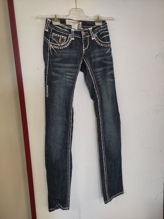 Y2K Laguna Beach Jeans Glitzersteine Low Waist Grösse 25