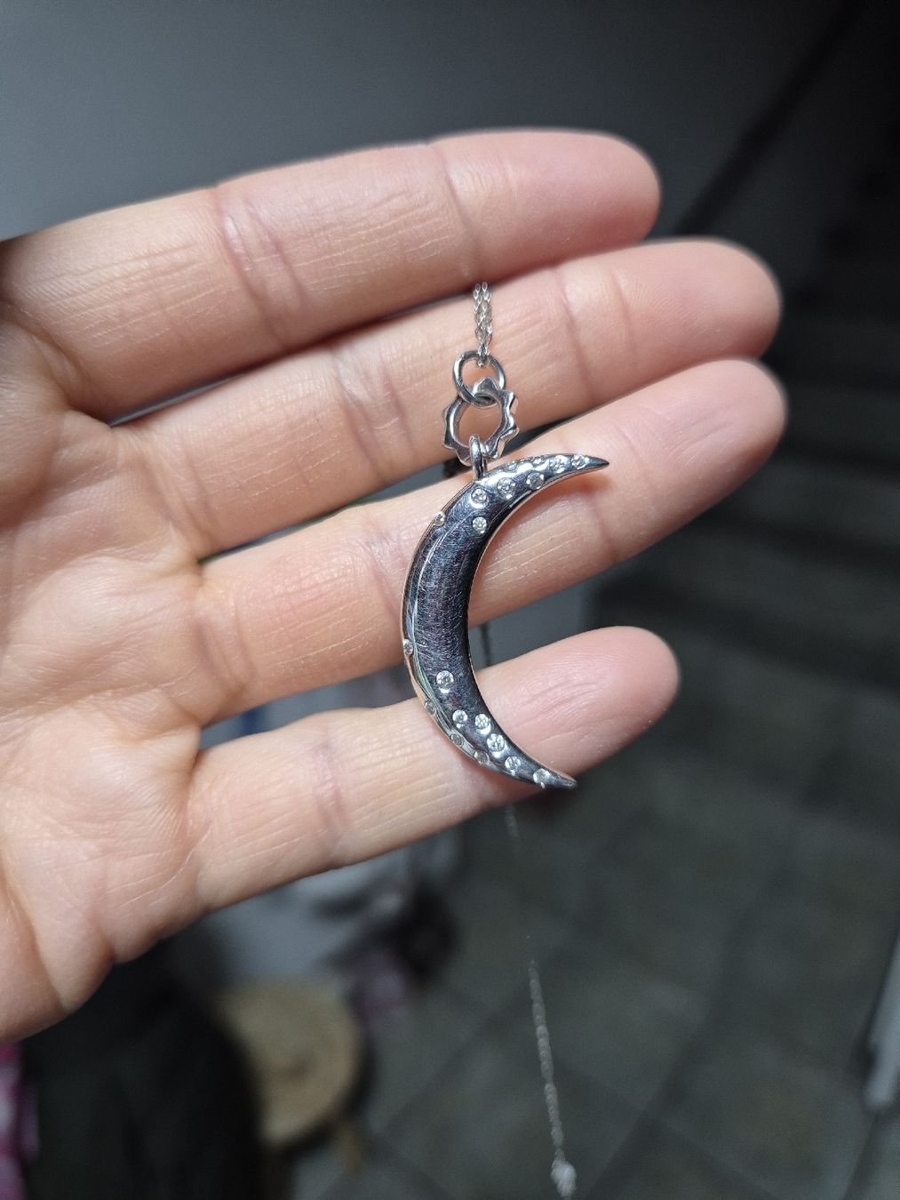 Ketten: Silberkette 925 Mond mit Steinen – Gebraucht aus Wynigen von La_Talpa 1